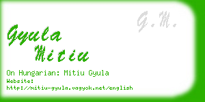 gyula mitiu business card